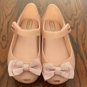 Mini Melissa Pink Bow Dress Shoes